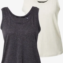 Vero Moda Tanktops Top JUNE Dames Zwart / Wolwit