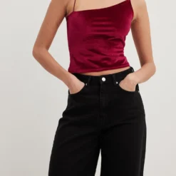 NA-KD Crop Tops Top Dames Robijnrood