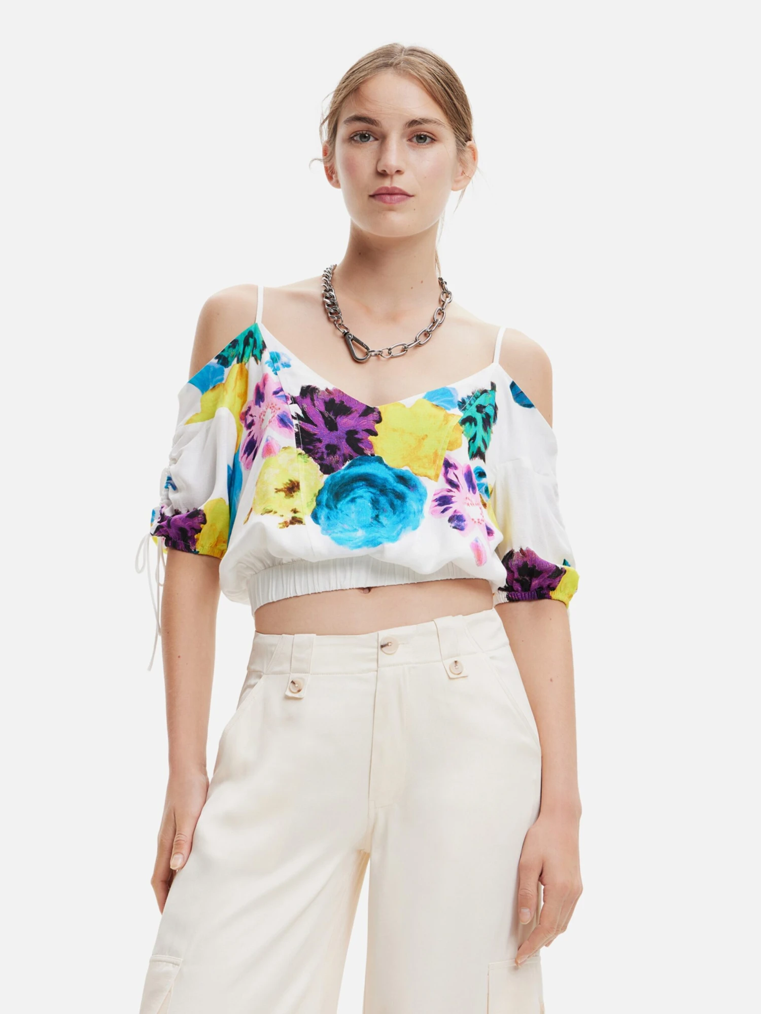 Desigual Blouse Tops Blouse BERNADETTE-LACROIX Dames Wit 4 Desigual Blouse Tops Blouse BERNADETTE-LACROIX Dames Wit - Afbeelding 2
