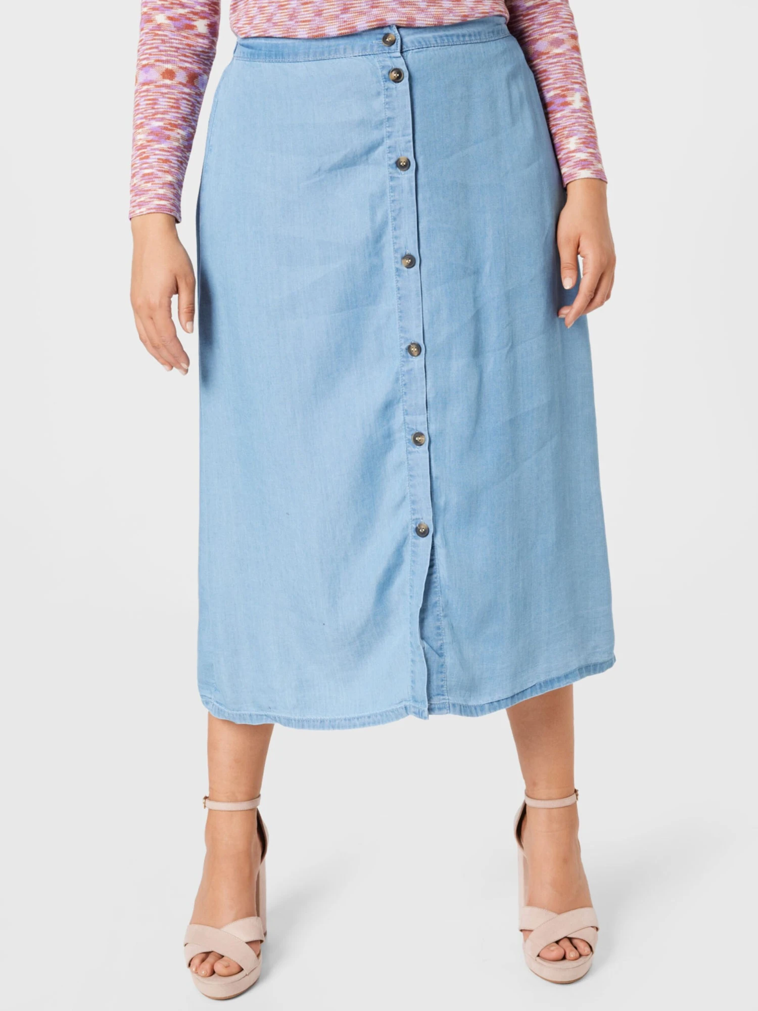 Midi Rokken Rok Maira Dames Blauw 5 Midi Rokken Rok Maira Dames Blauw - Afbeelding 3