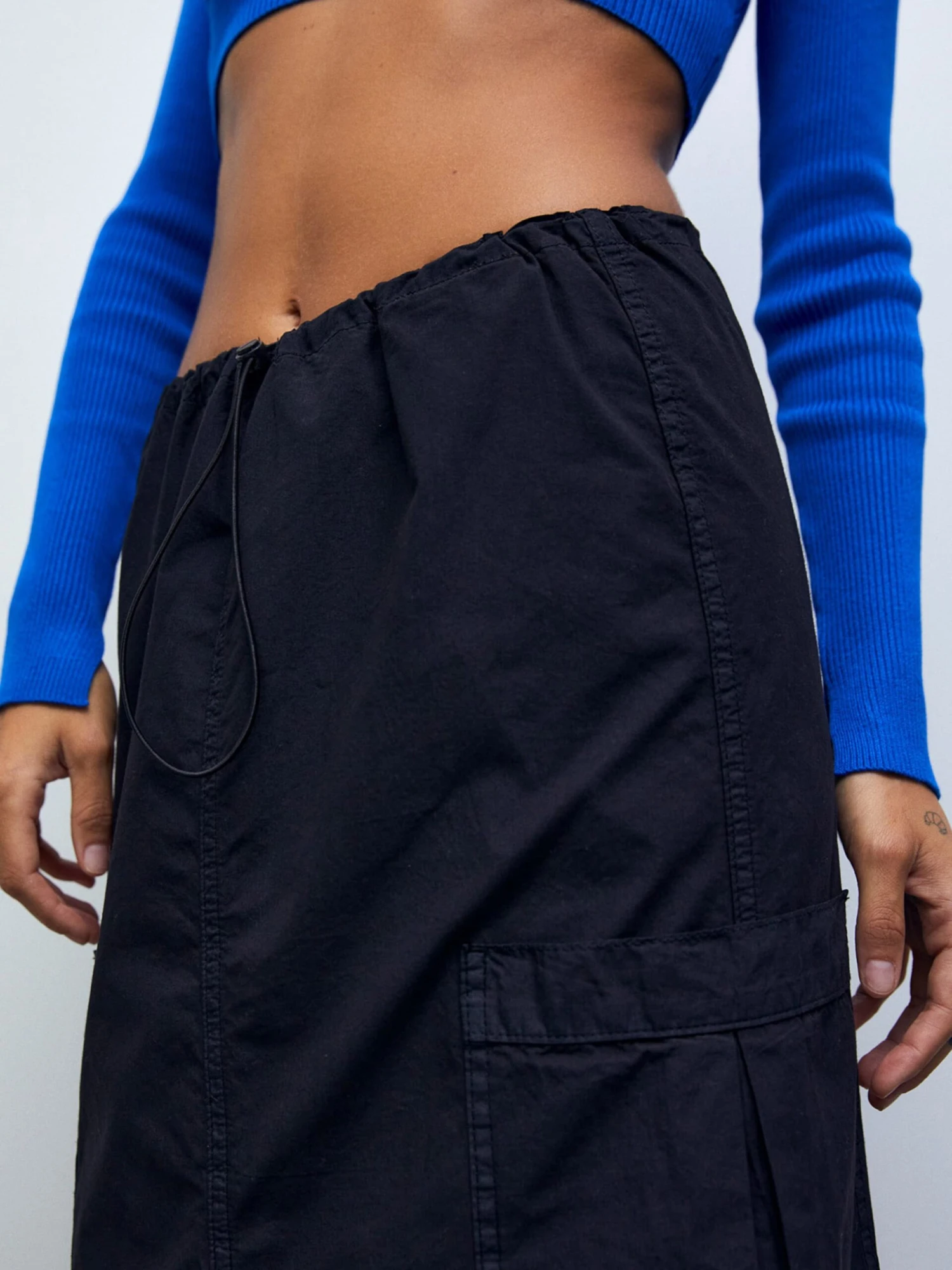 PULL & BEAR Maxi Rokken Rok Dames Zwart 7 PULL & BEAR Maxi Rokken Rok Dames Zwart - Afbeelding 5