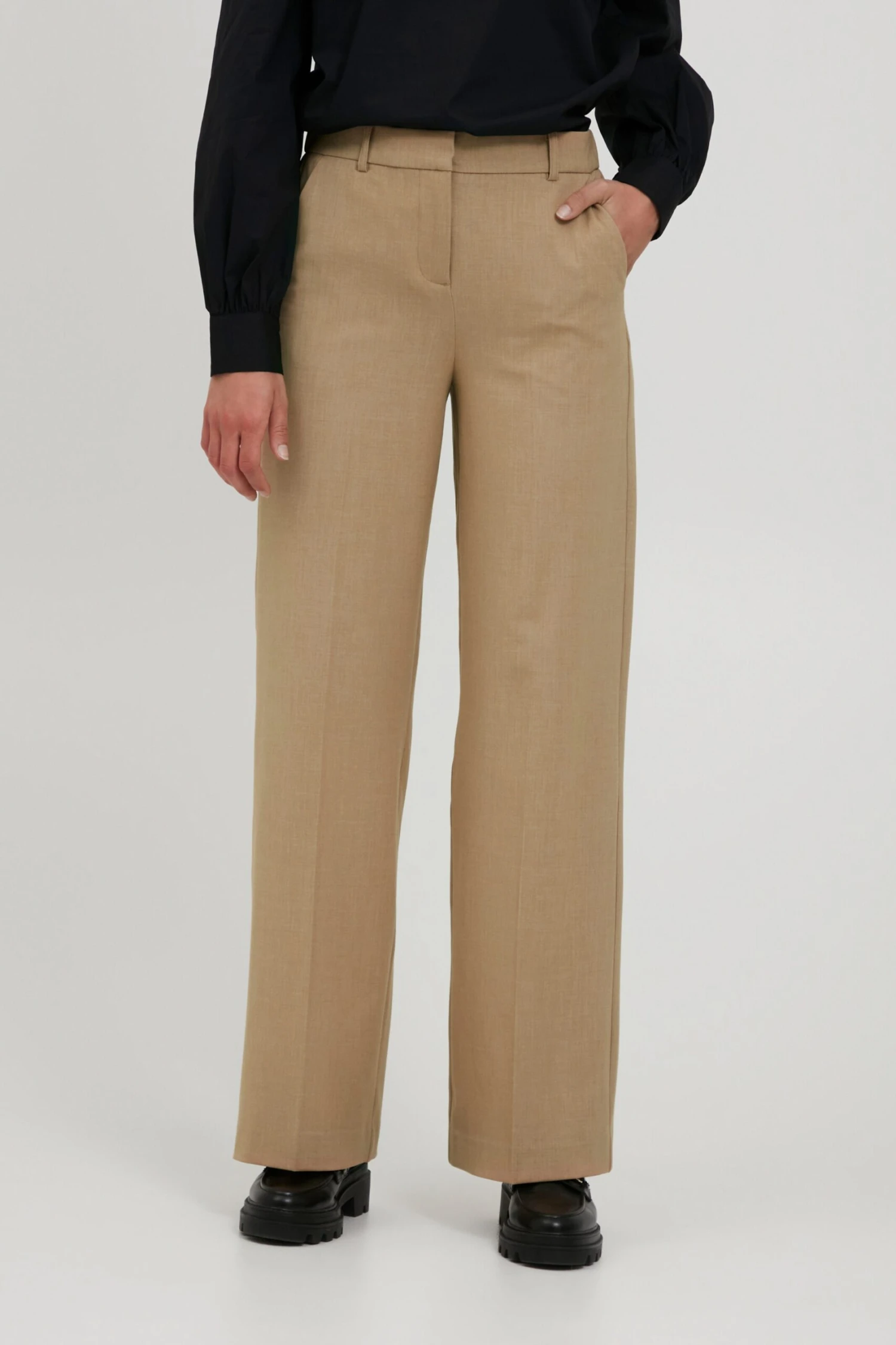 B.young Pantalons Loosefit Broek BYDANTA Dames Beige 4 B.young Pantalons Loosefit Broek BYDANTA Dames Beige - Afbeelding 2