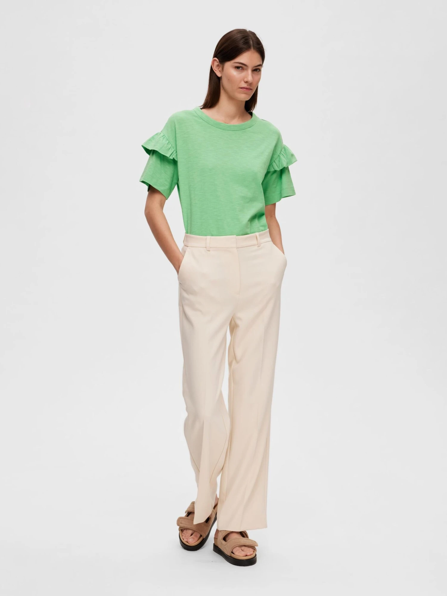 Selected Femme T-shirts Shirt Rylie Dames Groen 5 Selected Femme T-shirts Shirt Rylie Dames Groen - Afbeelding 3