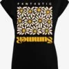 F4NT4STIC T-shirts Shirt Summer Sunflower Dames Zwart