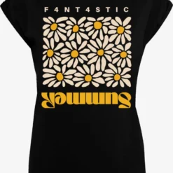 F4NT4STIC T-shirts Shirt Summer Sunflower Dames Zwart