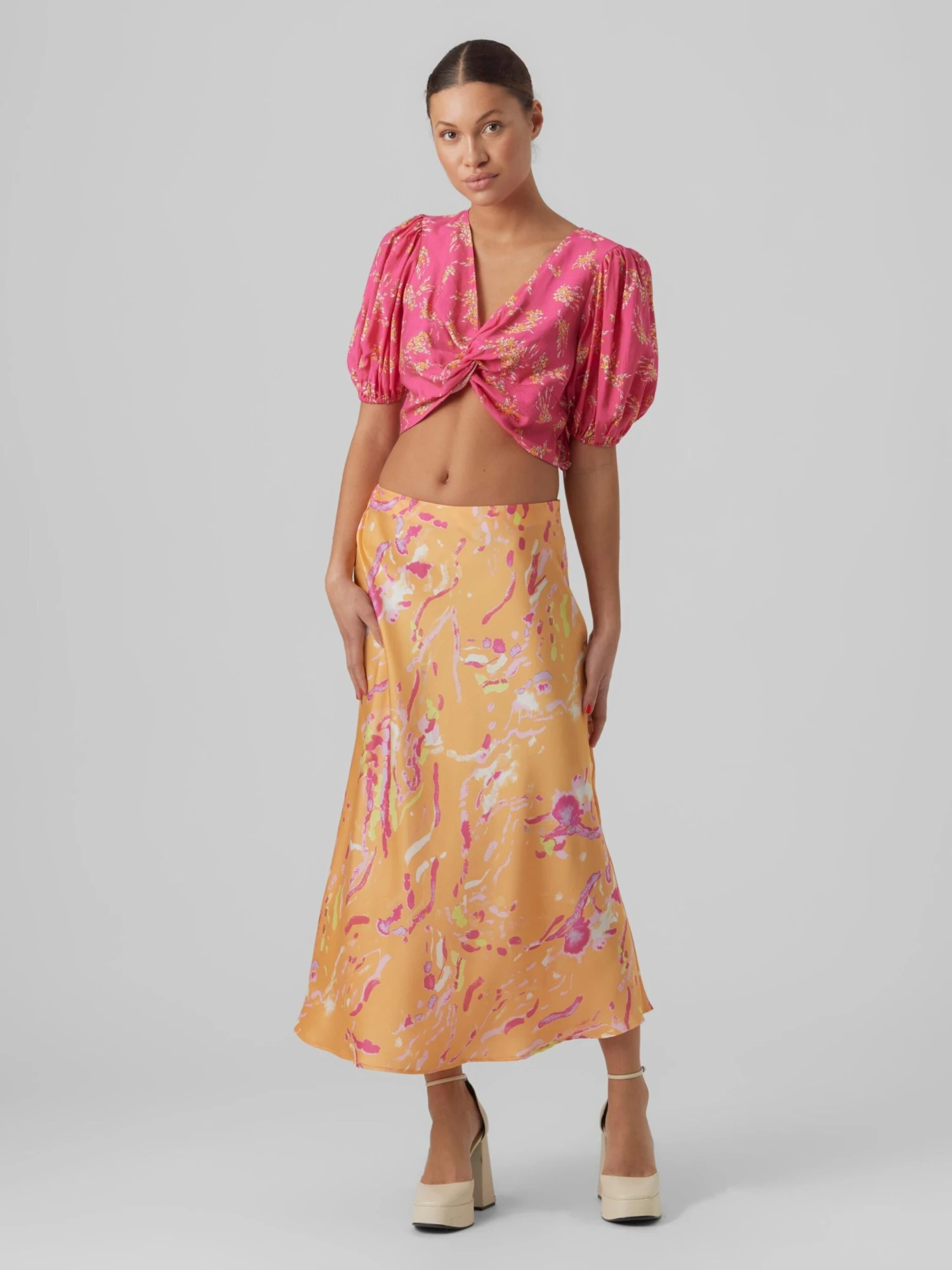 Vero Moda Maxi Rokken Rok HEART OLI Dames Lichtoranje 6 Vero Moda Maxi Rokken Rok HEART OLI Dames Lichtoranje - Afbeelding 4