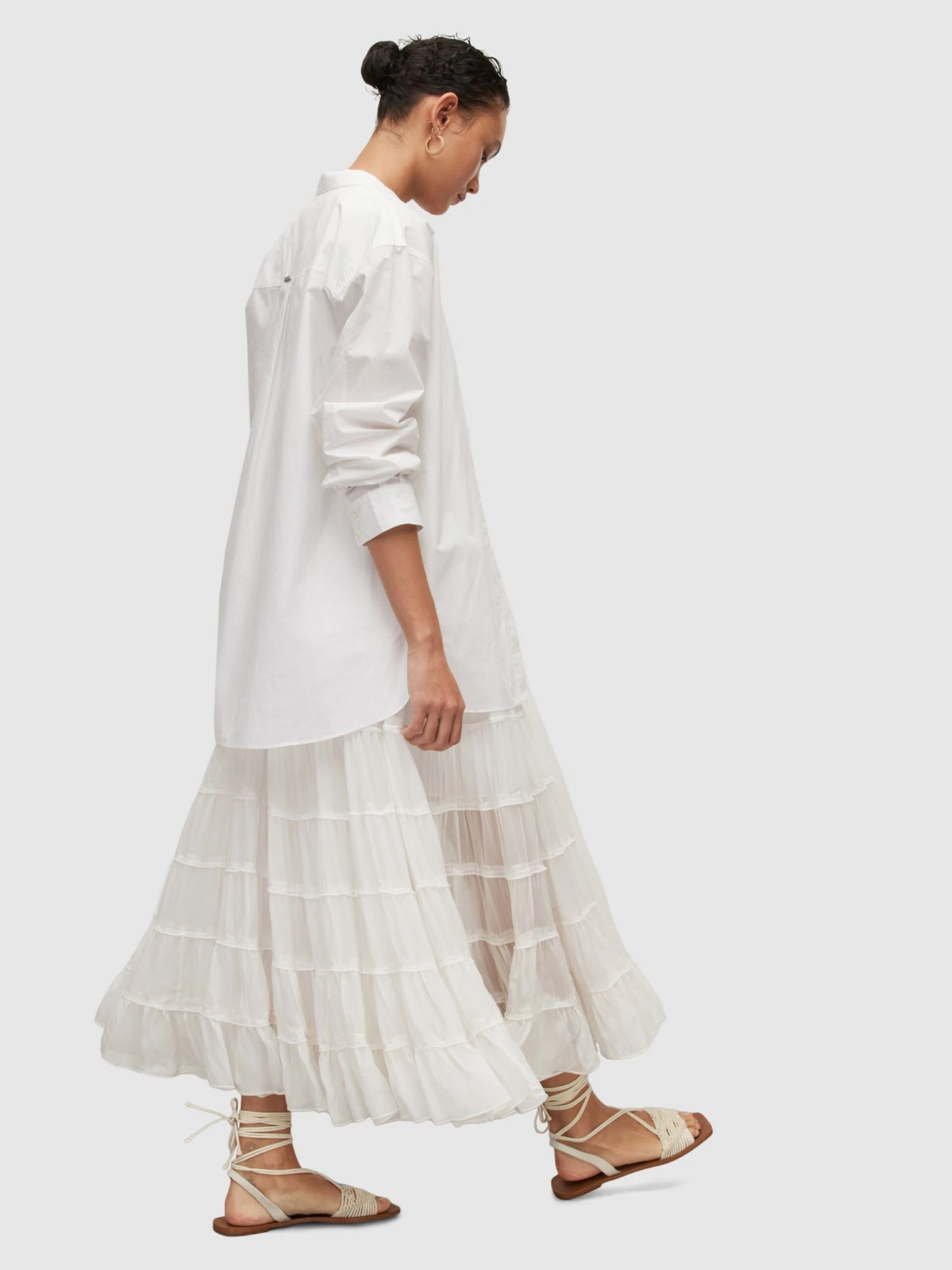 AllSaints Maxi Rokken Rok EVA Dames Wit 5 AllSaints Maxi Rokken Rok EVA Dames Wit - Afbeelding 3