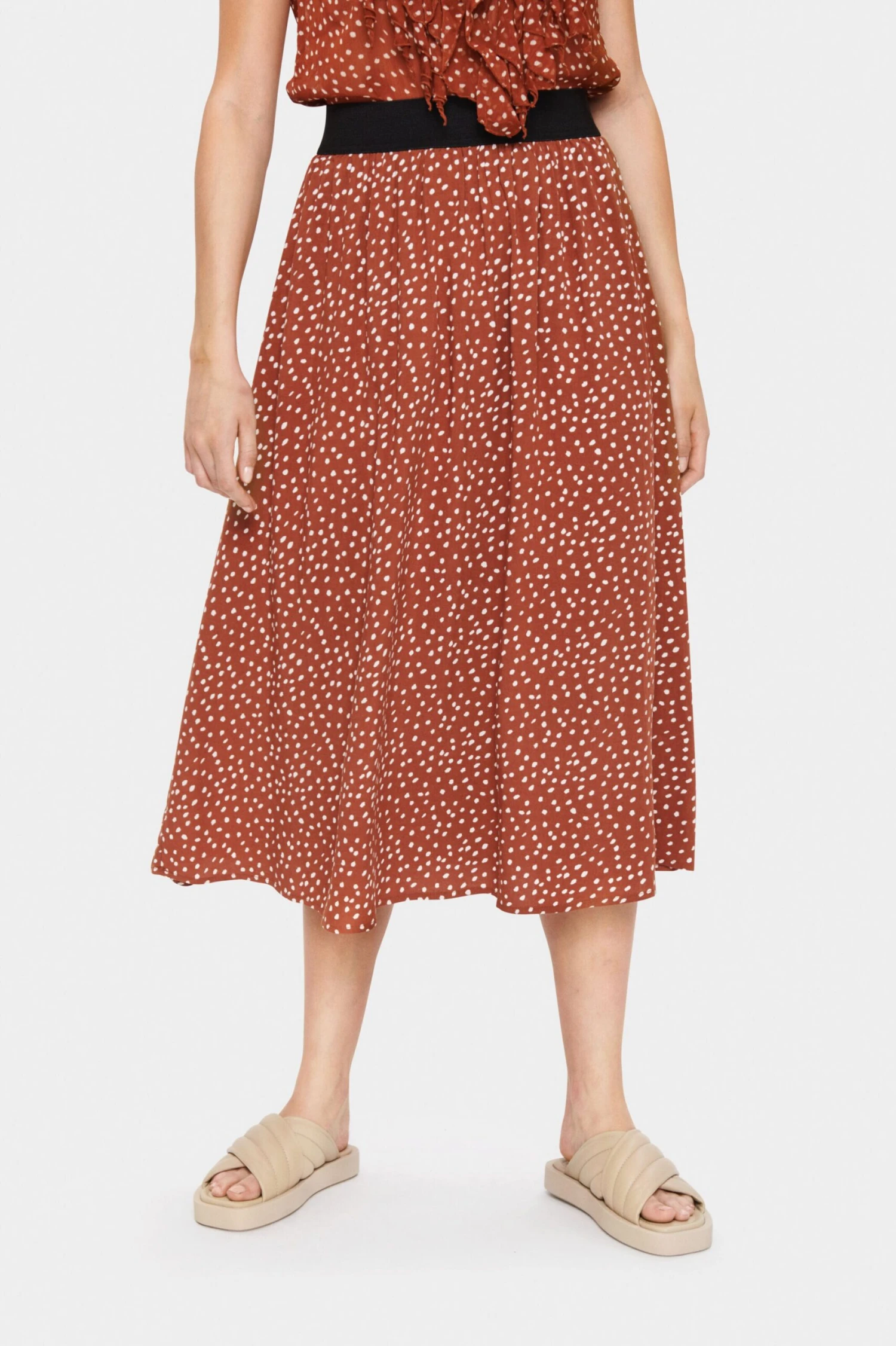 Saint Tropez Midi Rokken Rok Inka Dames Roestbruin 4 Saint Tropez Midi Rokken Rok Inka Dames Roestbruin - Afbeelding 2