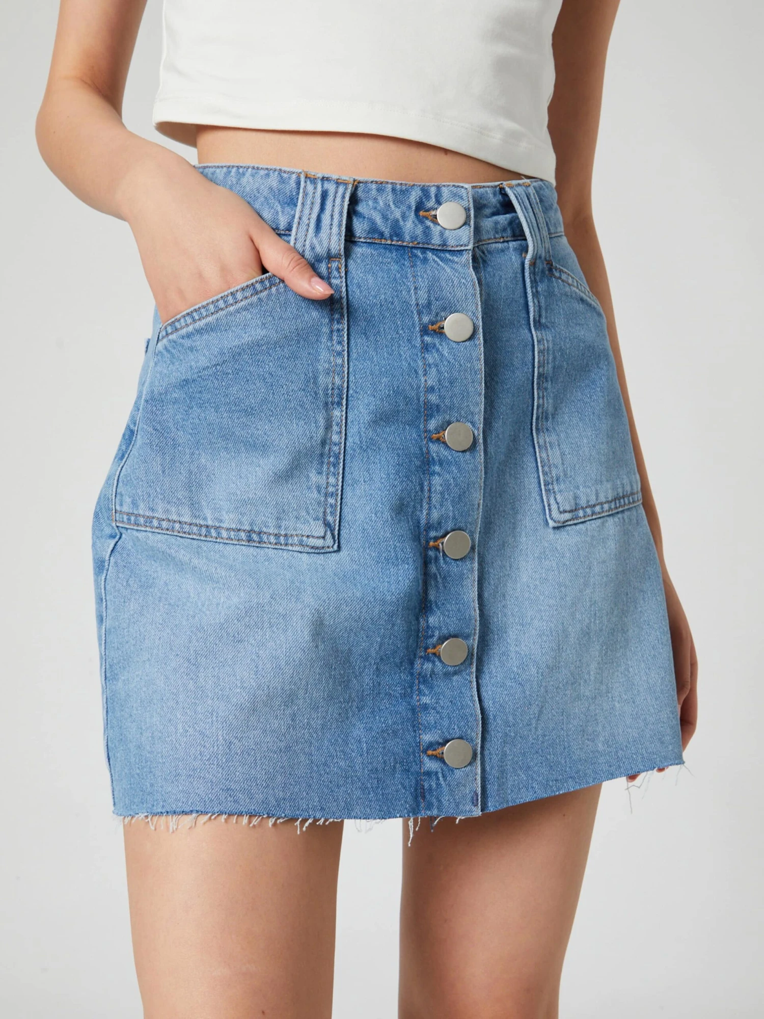 Mini Rokken Rok Vivian Dames Lichtblauw 4 Mini Rokken Rok Vivian Dames Lichtblauw - Afbeelding 2