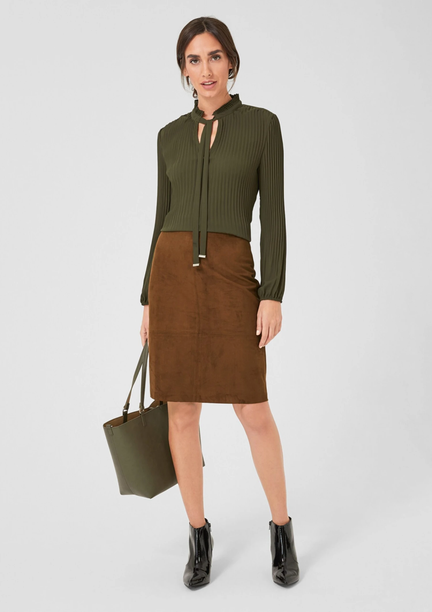 S.Oliver BLACK LABEL Midi Rokken Rok Dames Karamel 6 S.Oliver BLACK LABEL Midi Rokken Rok Dames Karamel - Afbeelding 4