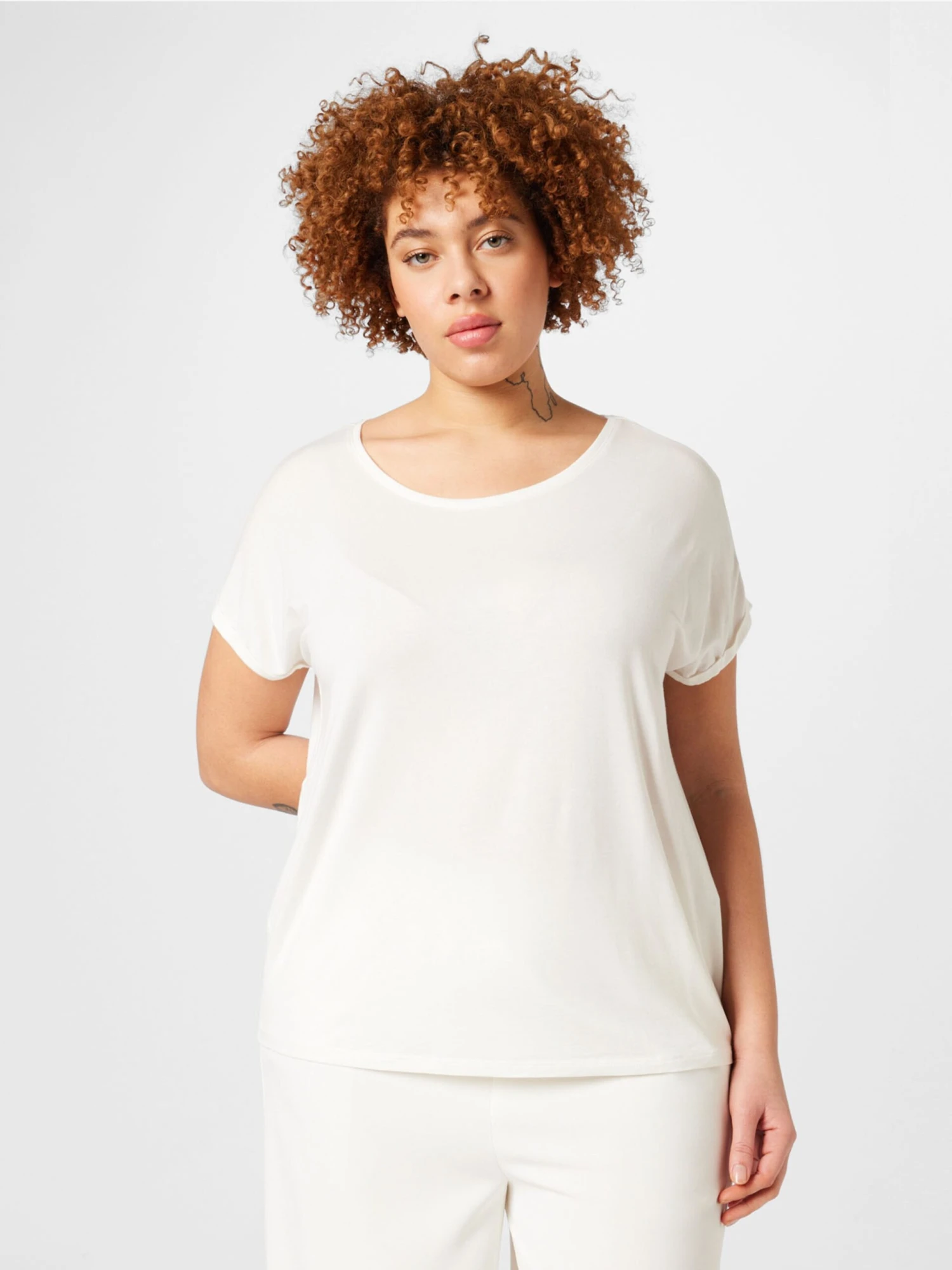 Vero Moda Curve T-shirts Shirt Aya Dames Wit 5 Vero Moda Curve T-shirts Shirt Aya Dames Wit - Afbeelding 3