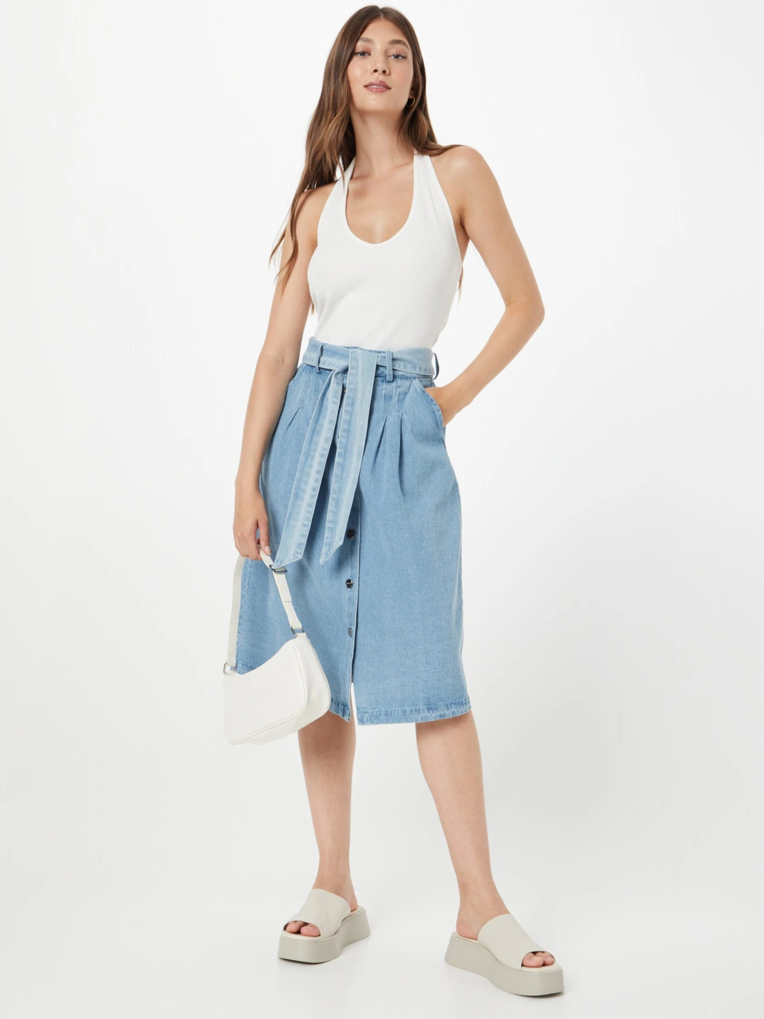 Midi Rokken Rok JENNA Dames Blauw 7 Midi Rokken Rok JENNA Dames Blauw - Afbeelding 5