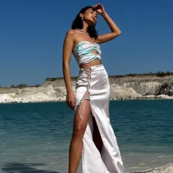 NA-KD Maxi Rokken Rok Dames Pastellila