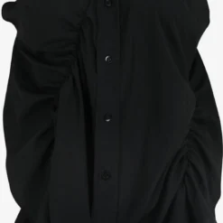 Blouse Tops Blouse Shirred Dames Zwart