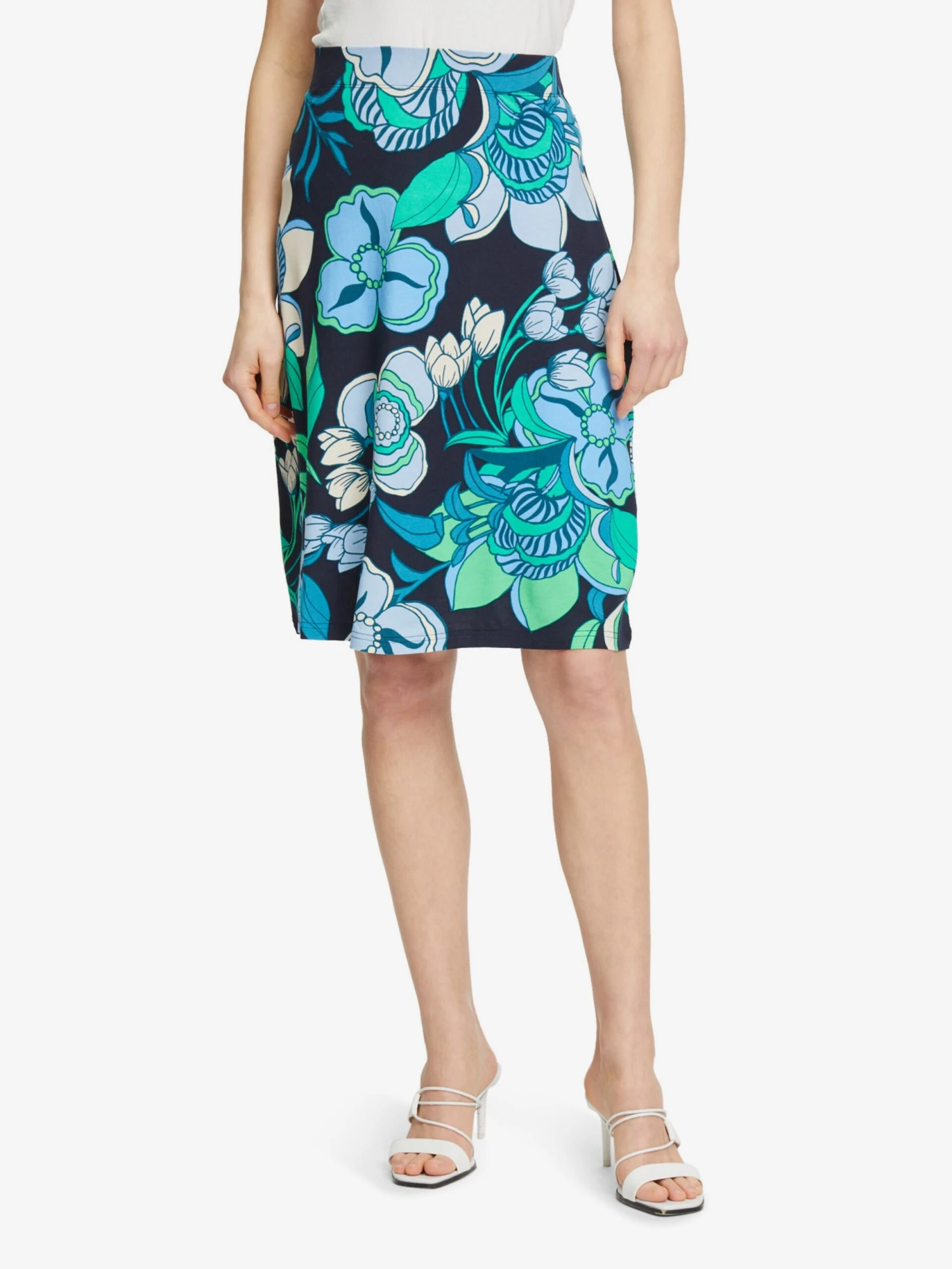 Betty Barclay Midi Rokken Rok Dames Donkerblauw 5 Betty Barclay Midi Rokken Rok Dames Donkerblauw - Afbeelding 3