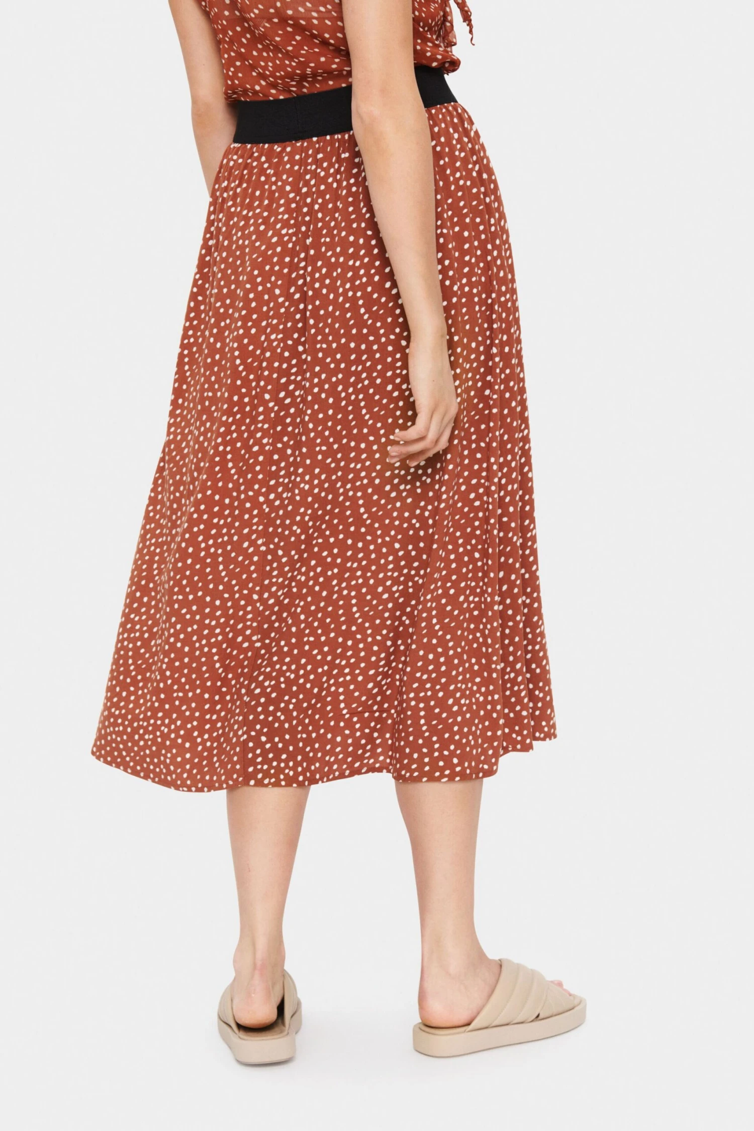 Saint Tropez Midi Rokken Rok Inka Dames Roestbruin 6 Saint Tropez Midi Rokken Rok Inka Dames Roestbruin - Afbeelding 4