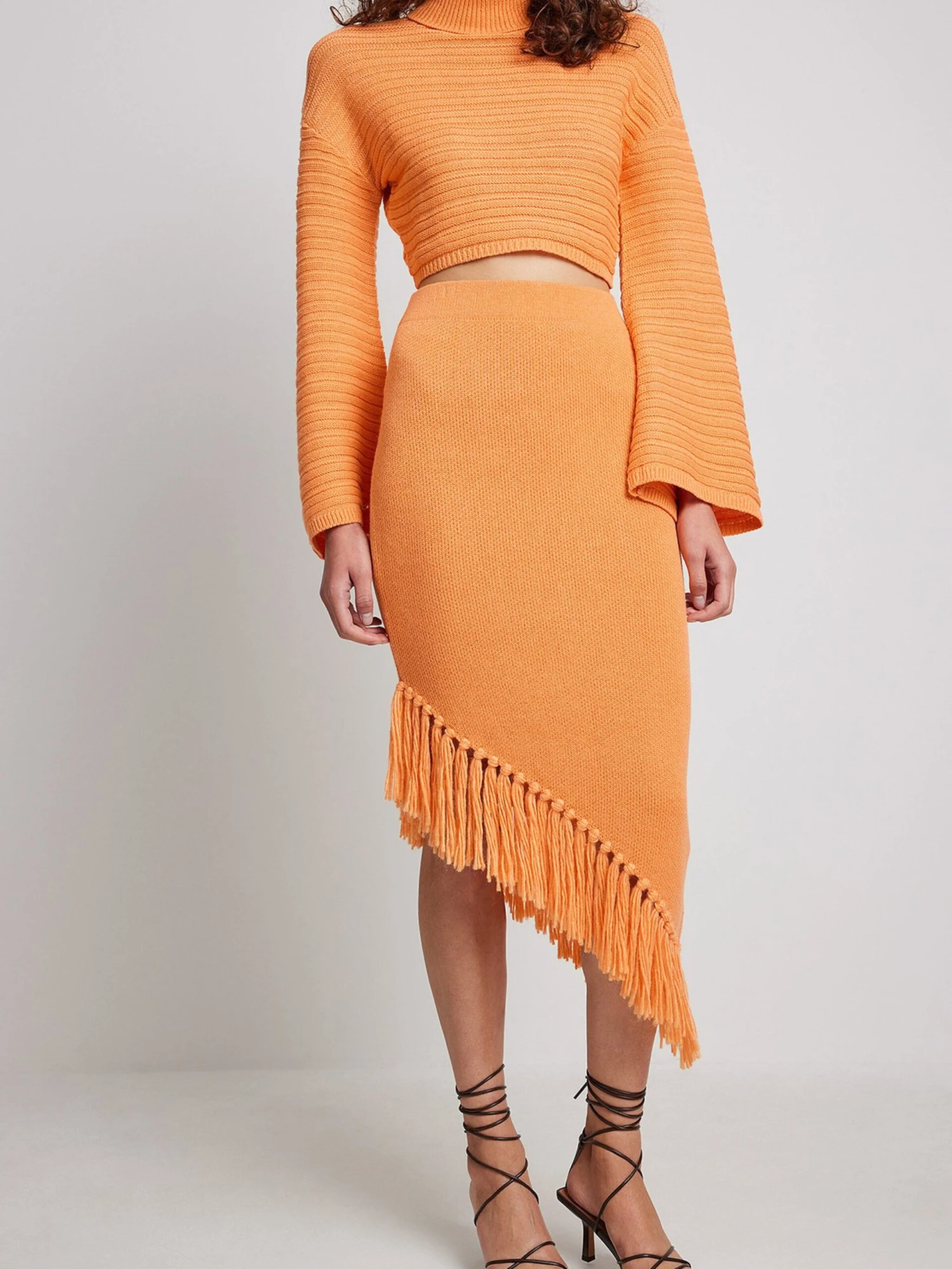 NA-KD Midi Rokken Rok Dames Abrikoos 3 NA-KD Midi Rokken Rok Dames Abrikoos