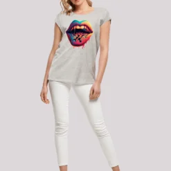 F4NT4STIC T-shirts Shirt Drooling Lips Dames Grijs Gemêleerd -About You Winkel fc5c25c8d4dfcf909c38c4d0616c7f57 scaled